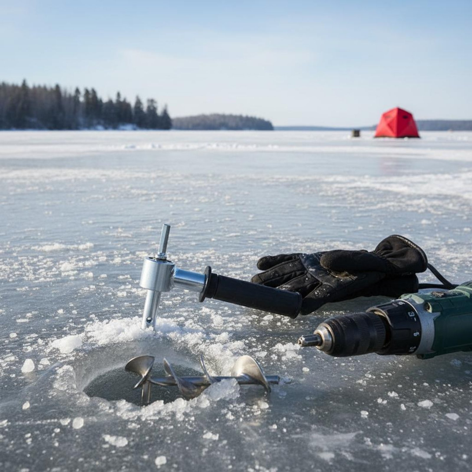 Fishing Equipment In - Adaptateur de perceuse à glace robuste