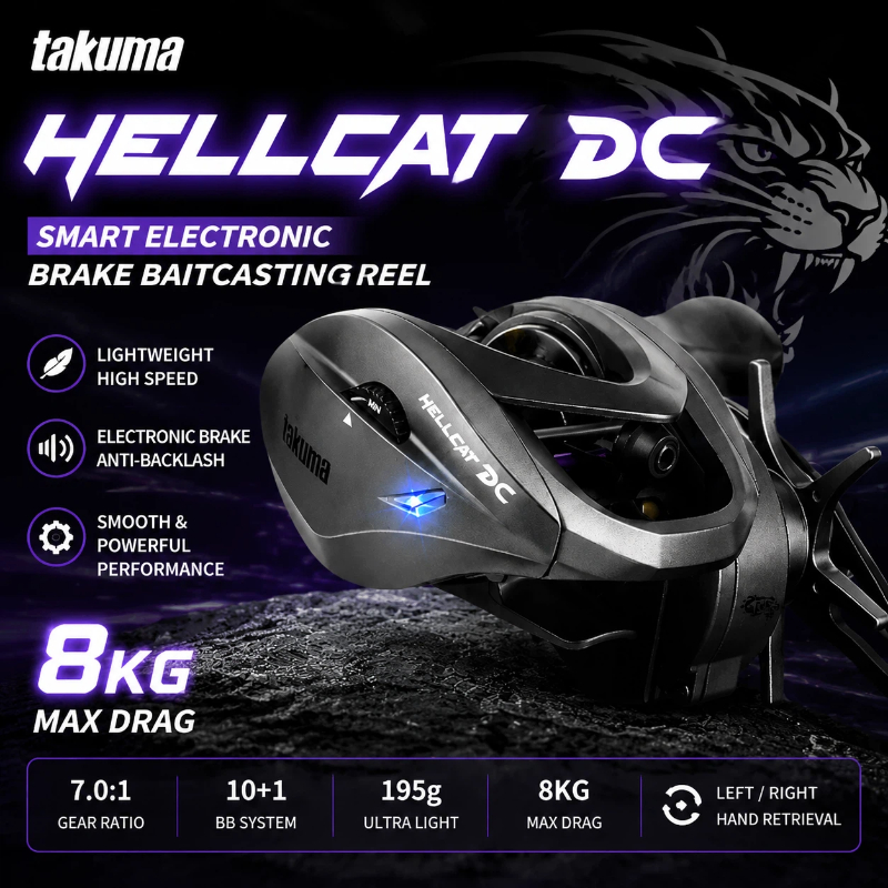 Electric Fishing Reel - Moulinet de pêche HELLCAT DC Baitcasting,